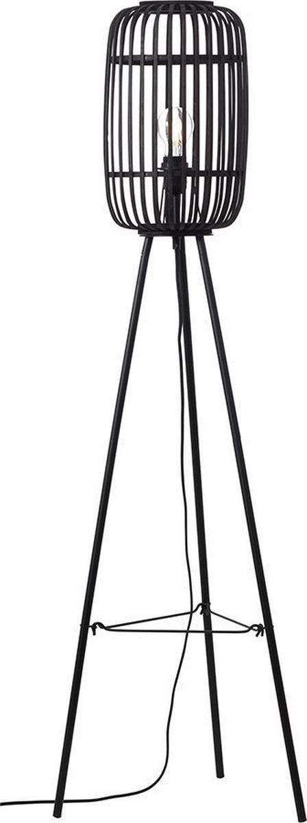 Livin24 Industriële Vloerlamp Woody Bamboe 1-lichts - Bruin