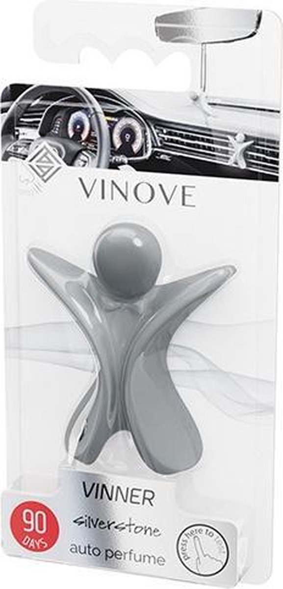 Vinove Autoparfum Vinnerstone Heren Polymeer Grijs - Silver
