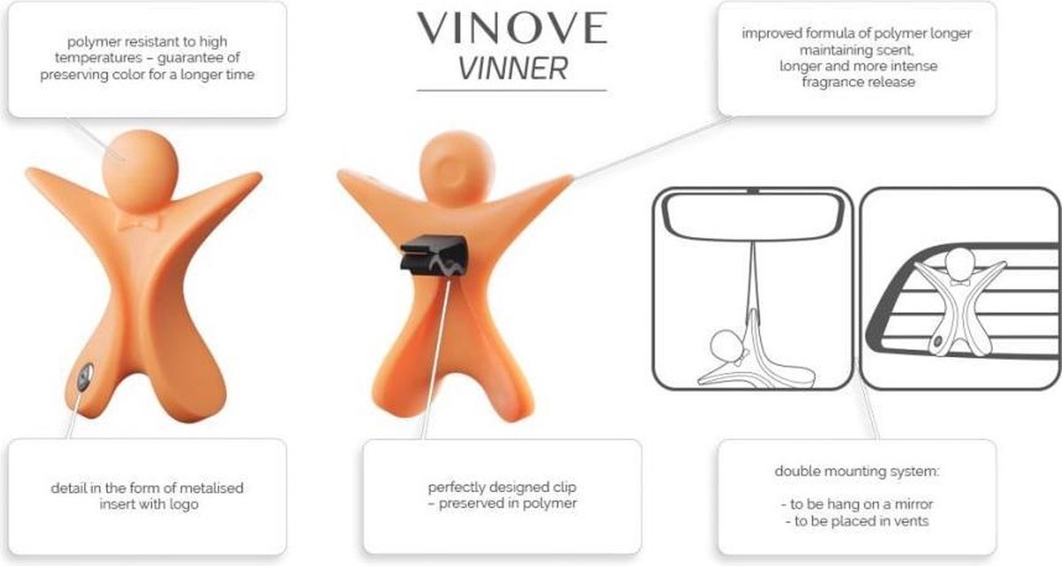 Vinove Autoparfum Vinner Bahrain Polymeer - Oranje