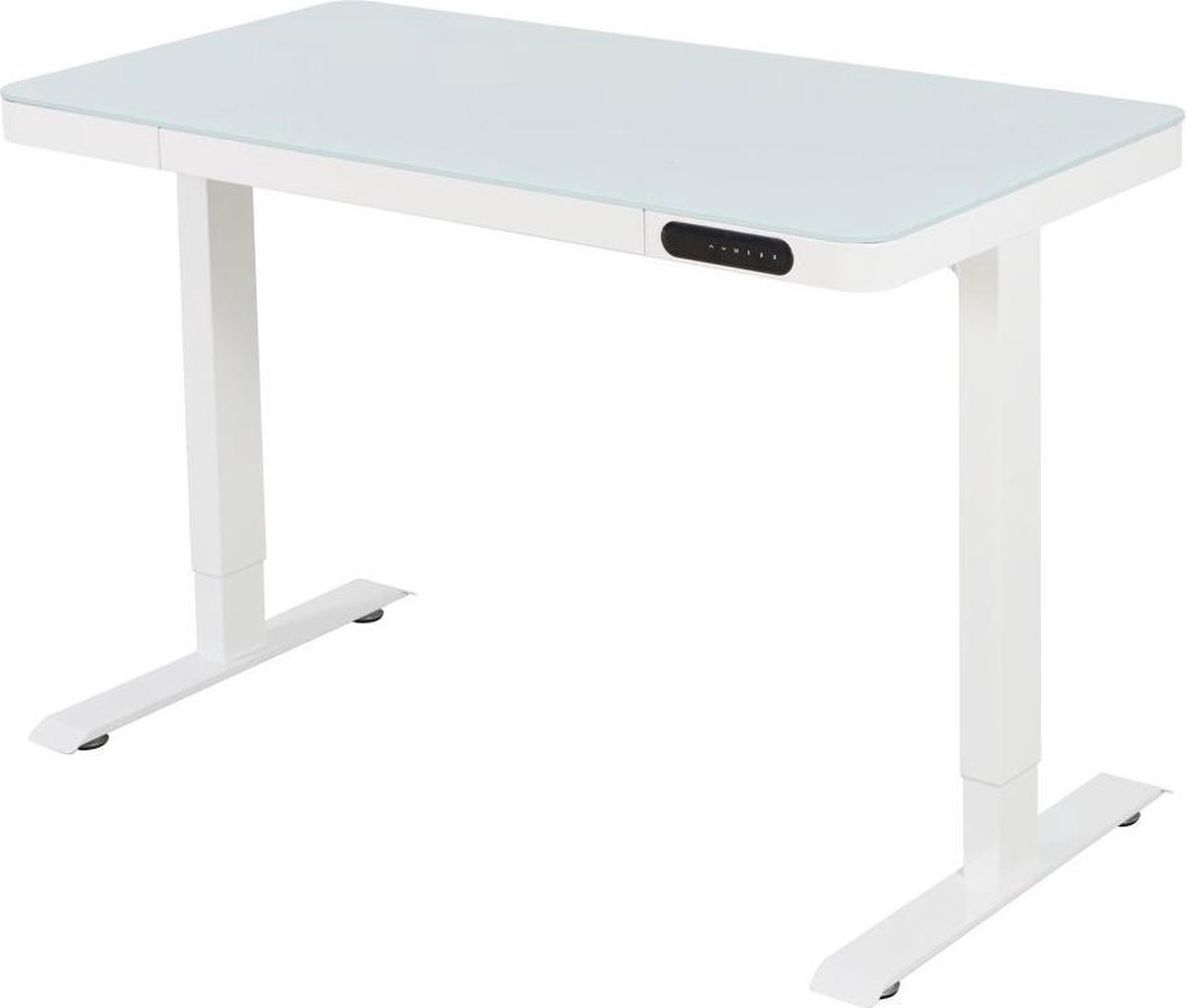 IVOL Elektrisch Verstelbaar Bureau / Thuiswerkplek - 120x60 Cm - Glas - Wit