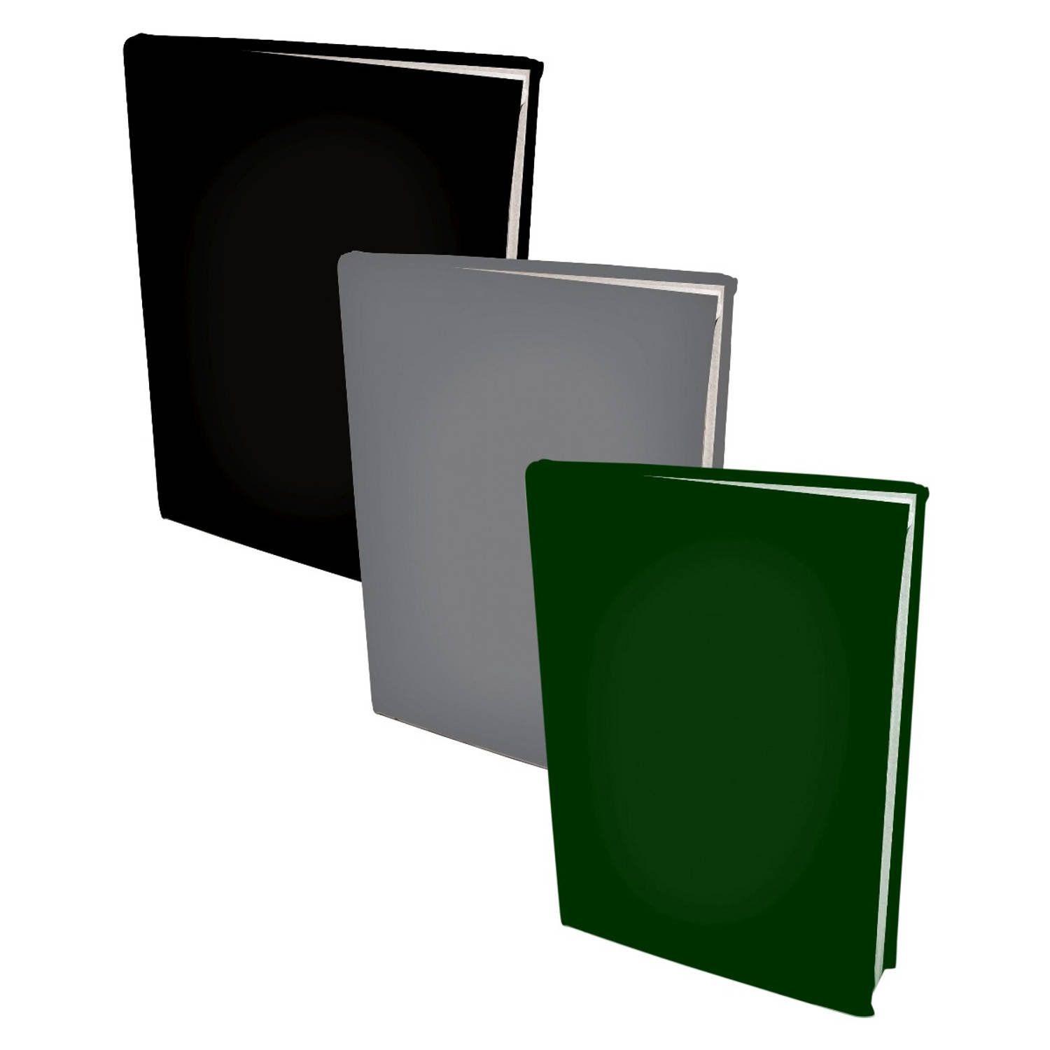 Benza Assortiment Rekbare Boekenkaften - Zwart, En Groen - 3 Stuks - Grijs