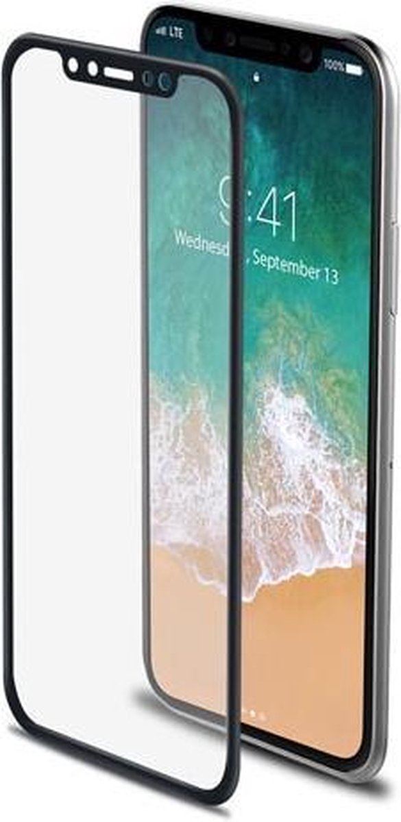 Screenprotector Voor Iphone X/xs, - Glas - Celly - Zwart