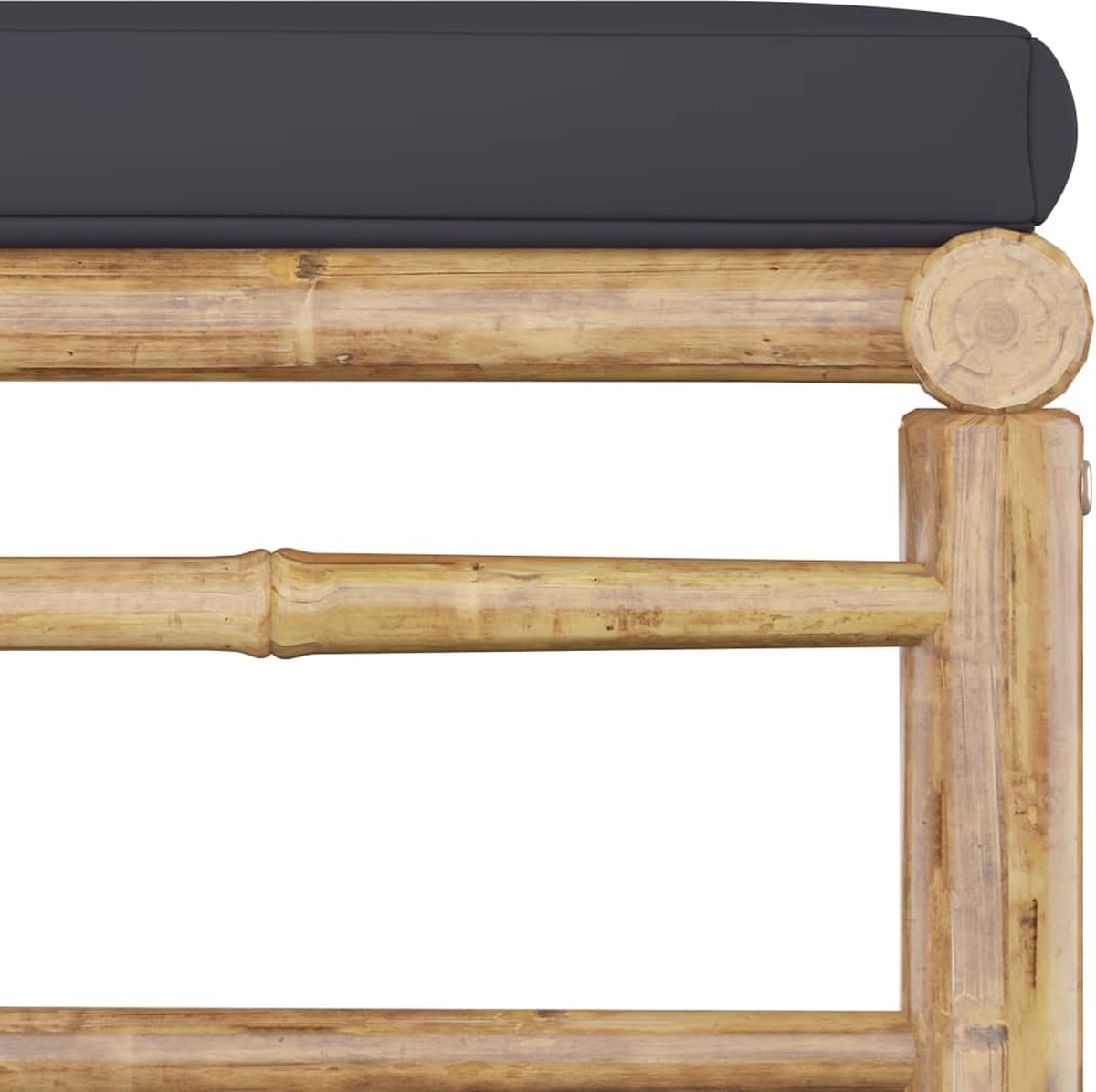 Vidaxl 6-delige Loungeset Met Donkergrijze Kussens Bamboe - Grijs