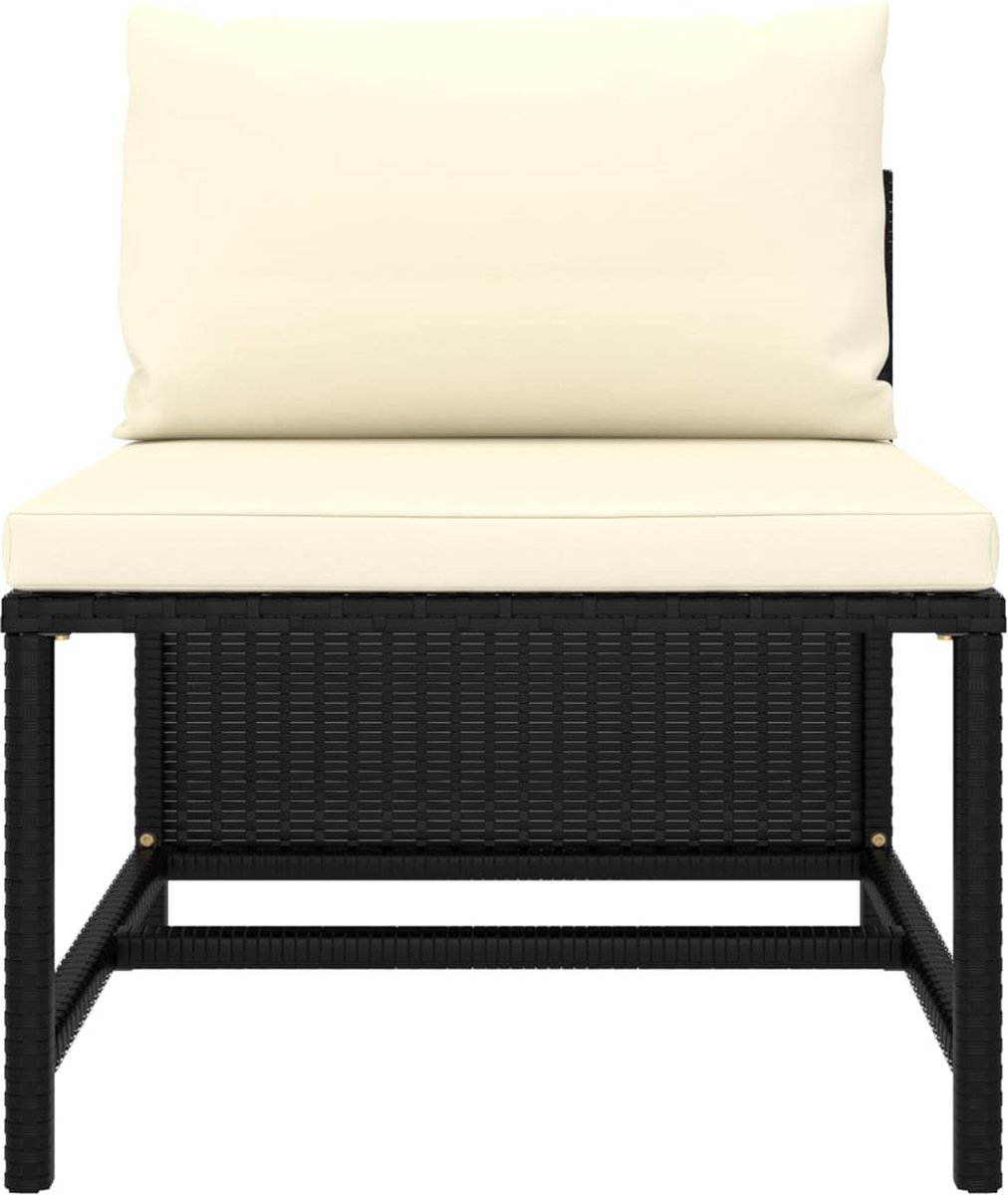 Vidaxl 6-delige Loungeset Met Kussens Poly Rattan - Zwart