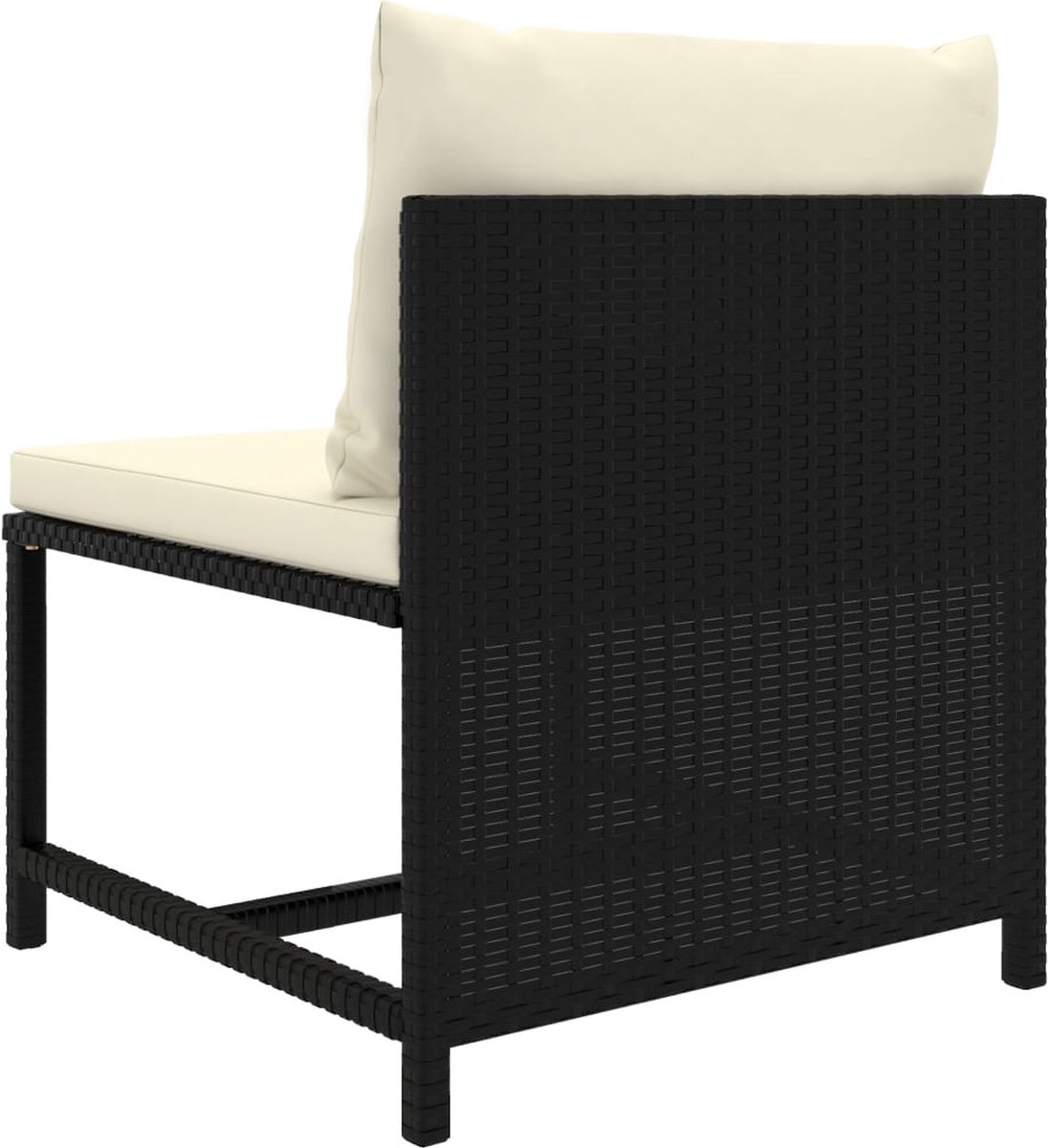 Vidaxl 6-delige Loungeset Met Kussens Poly Rattan - Zwart