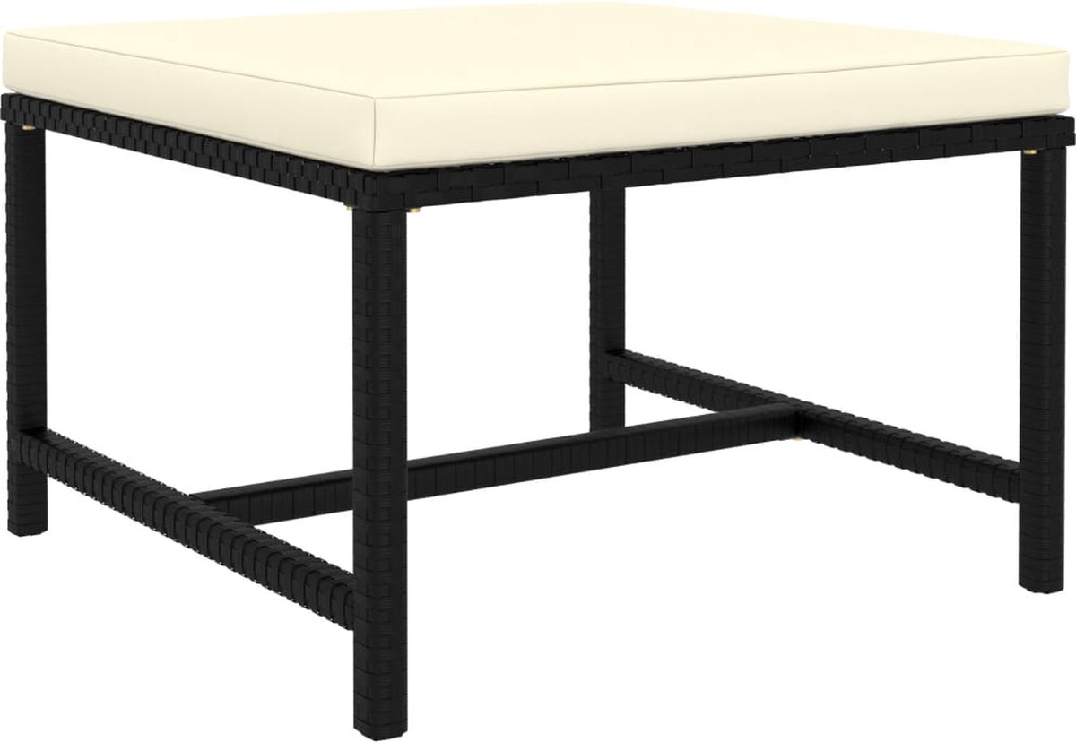 Vidaxl 6-delige Loungeset Met Kussens Poly Rattan - Zwart