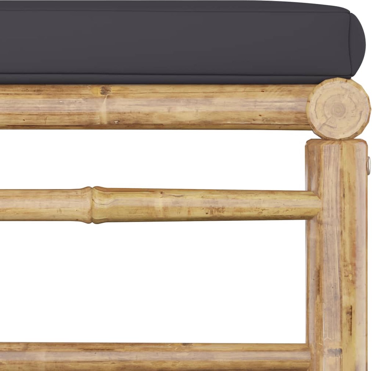 Vidaxl 12-delige Loungeset Met Donkergrijze Kussens Bamboe - Grijs