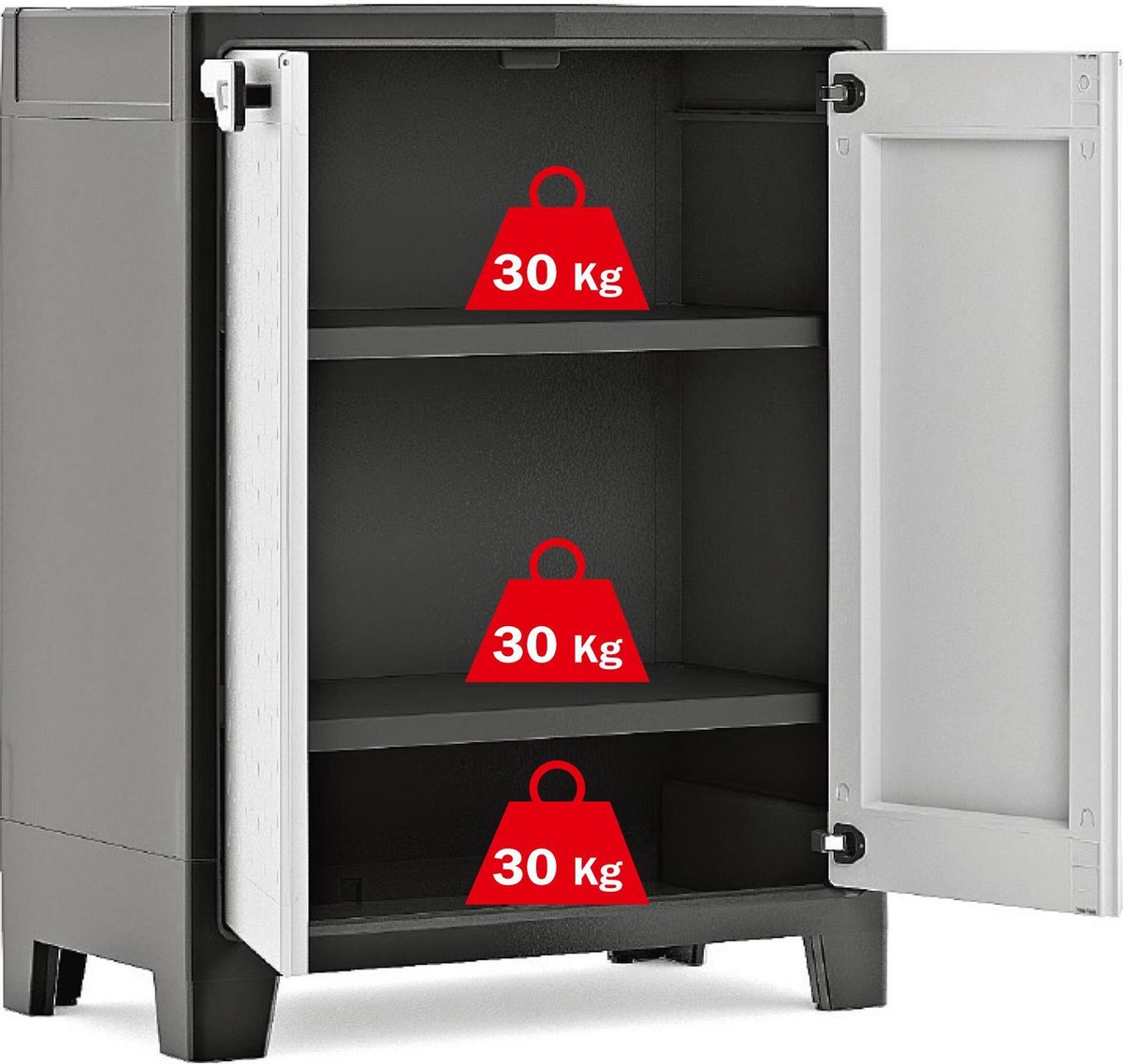 Keter Opbergkast Laag Titan 100 Cm En Grijs - Zwart