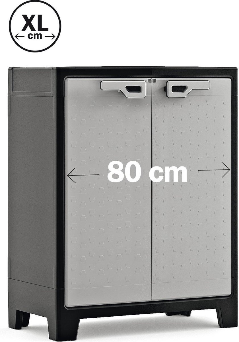 Keter Opbergkast Laag Titan 100 Cm En Grijs - Zwart