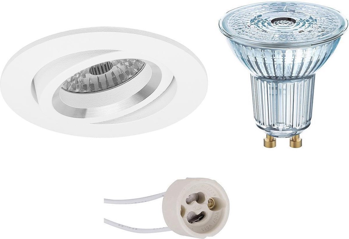 Osram - Led Spot Set - Parathom Par16 940 36d - Pragmi Aerony Pro - Gu10 Fitting - Dimbaar - Inbouw Rond - Mat - - Wit