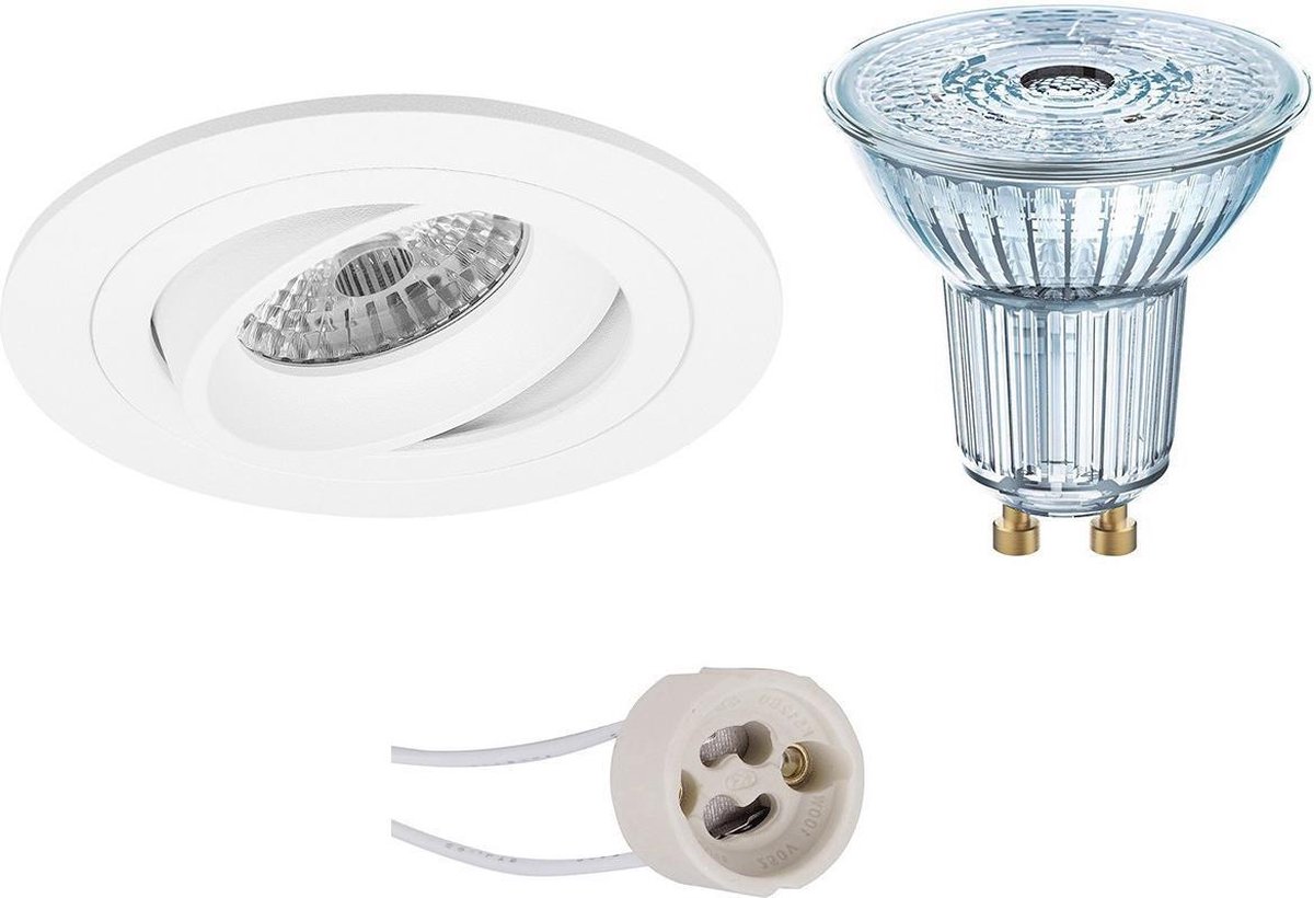 Osram - Led Spot Set - Parathom Par16 940 36d - Pragmi Aerony Pro - Gu10 Fitting - Dimbaar - Inbouw Rond - Mat - - Wit