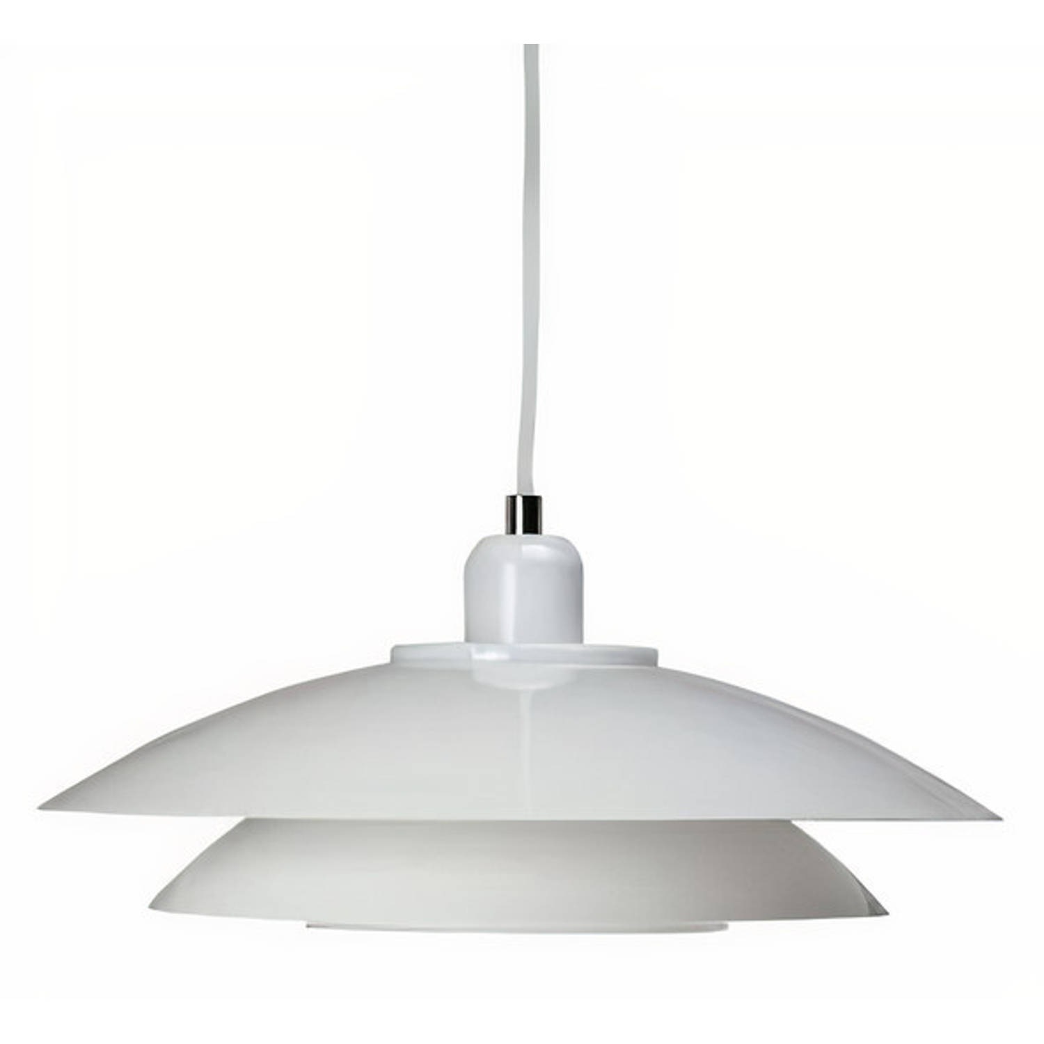 Dyberg Larsen Hanglamp Kaje 60w E27 40 X 21 Cm Staal - Wit