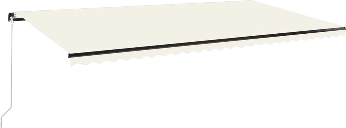 Vidaxl Luifel Handmatig Uittrekbaar Met Led 600x350 Cm Crèmekleurig