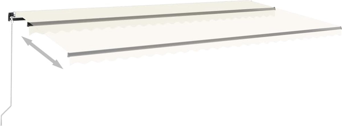 Vidaxl Luifel Handmatig Uittrekbaar Met Led 600x350 Cm Crèmekleurig