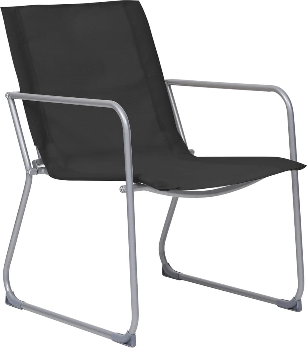 Vidaxl 4-delige Loungeset Stof En Staal - Zwart