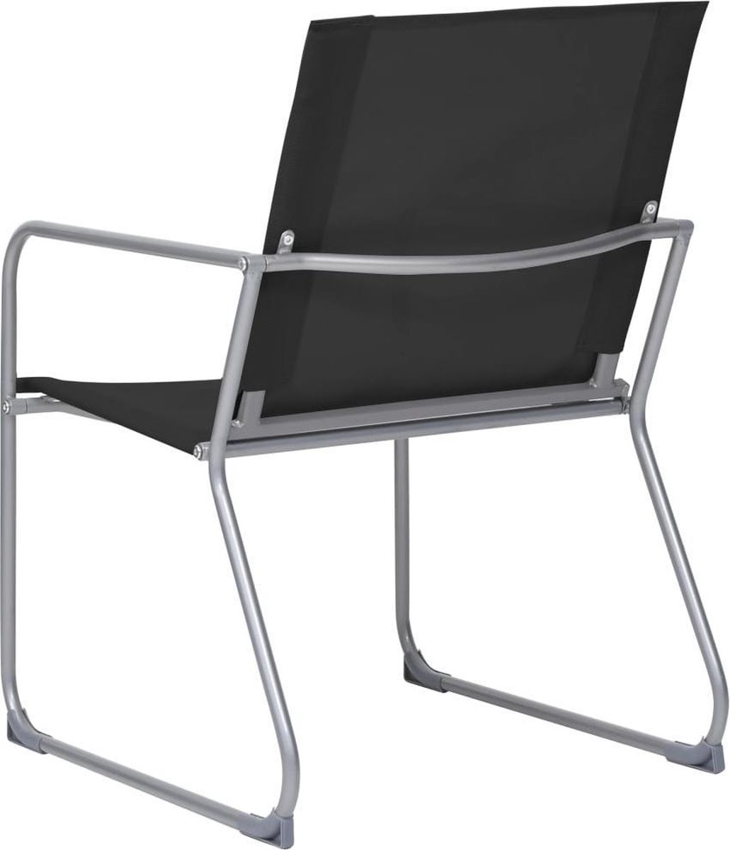 Vidaxl 4-delige Loungeset Stof En Staal - Zwart