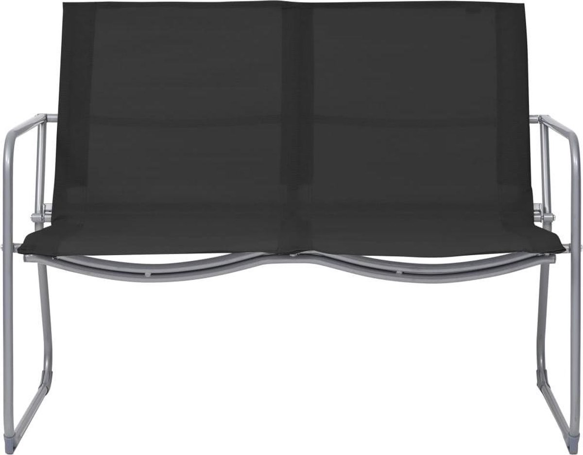 Vidaxl 4-delige Loungeset Stof En Staal - Zwart