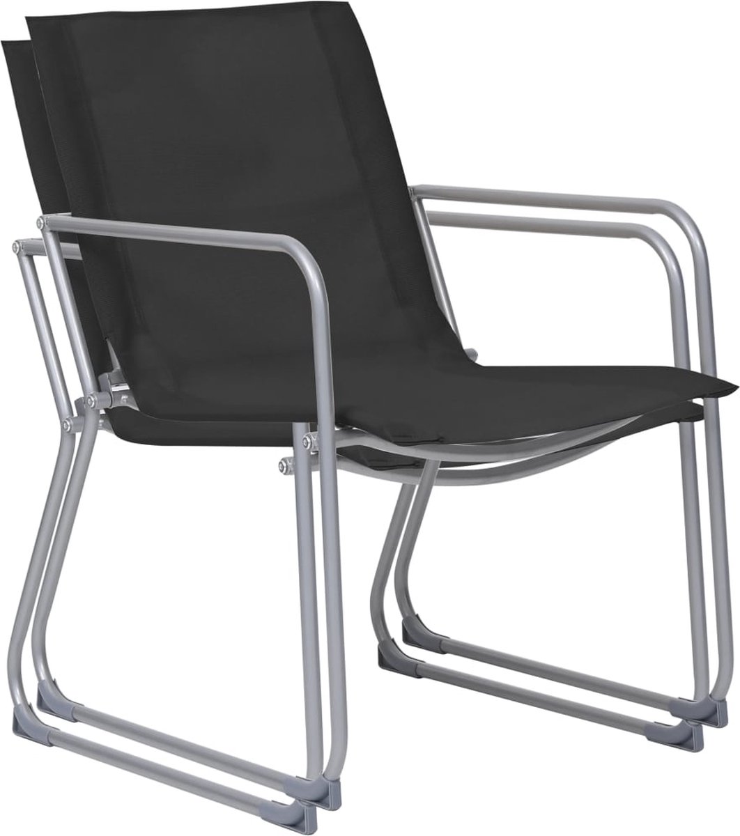 Vidaxl 4-delige Loungeset Stof En Staal - Zwart