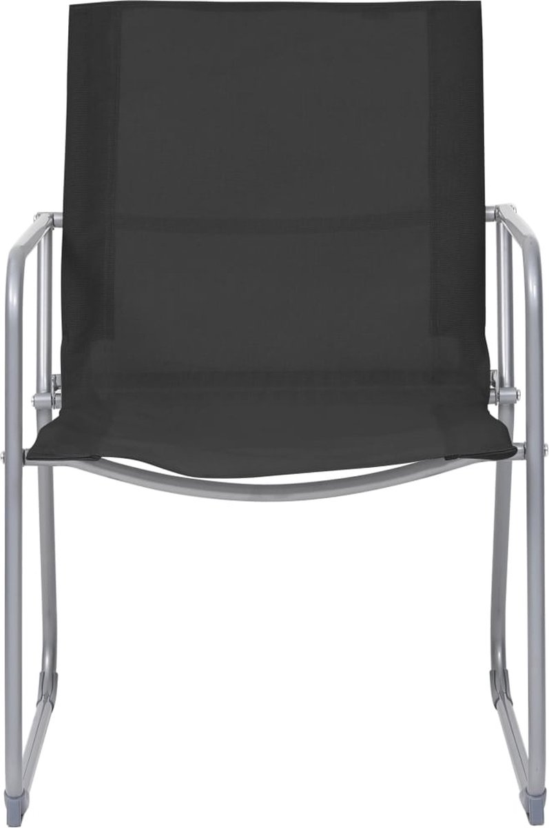 Vidaxl 4-delige Loungeset Stof En Staal - Zwart