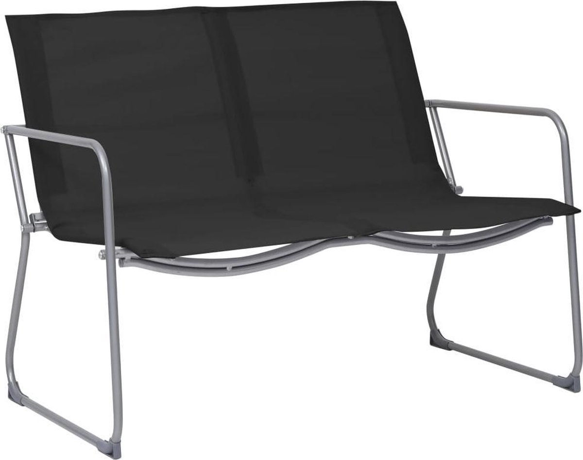 Vidaxl 4-delige Loungeset Stof En Staal - Zwart