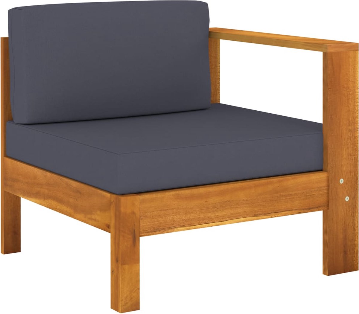 Vidaxl 7-delige Loungeset Met Donkergrijze Kussens Acaciahout - Grijs
