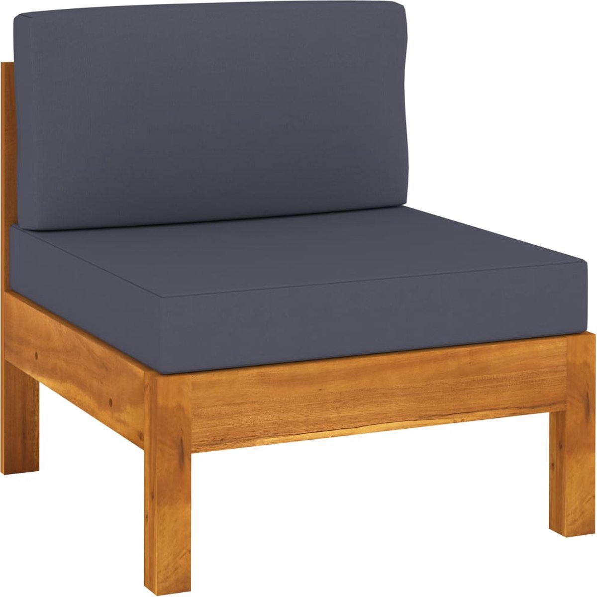 Vidaxl 9-delige Loungeset Met Donkergrijze Kussens Acaciahout - Grijs