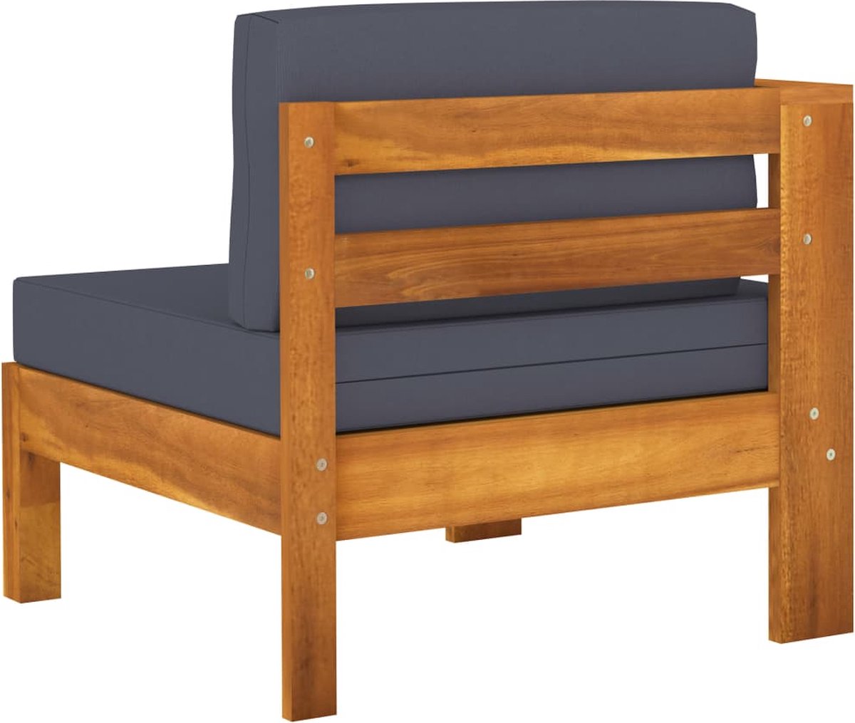 Vidaxl 9-delige Loungeset Met Donkergrijze Kussens Acaciahout - Grijs