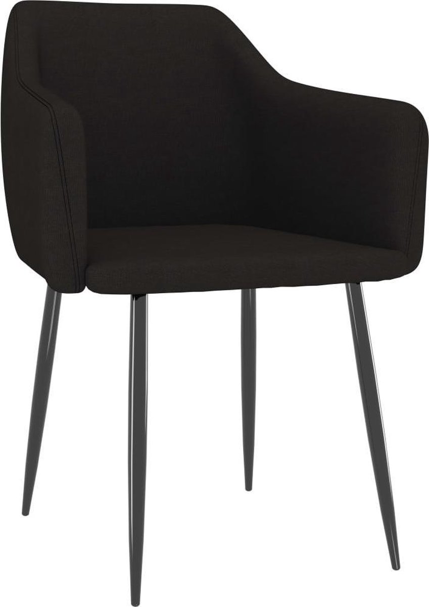 Vidaxl Eetkamerstoelen 2 St Stof - Zwart