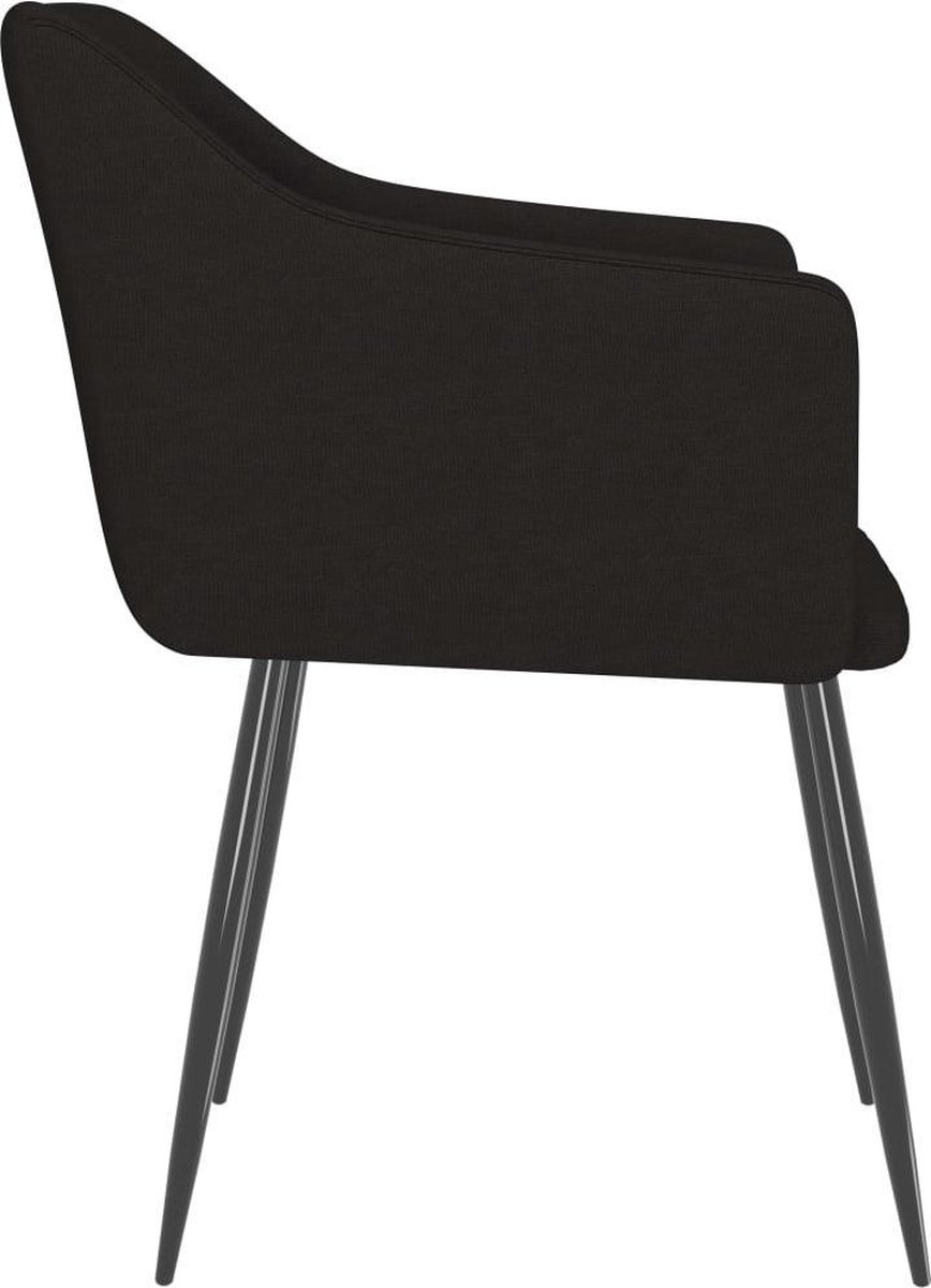 Vidaxl Eetkamerstoelen 2 St Stof - Zwart