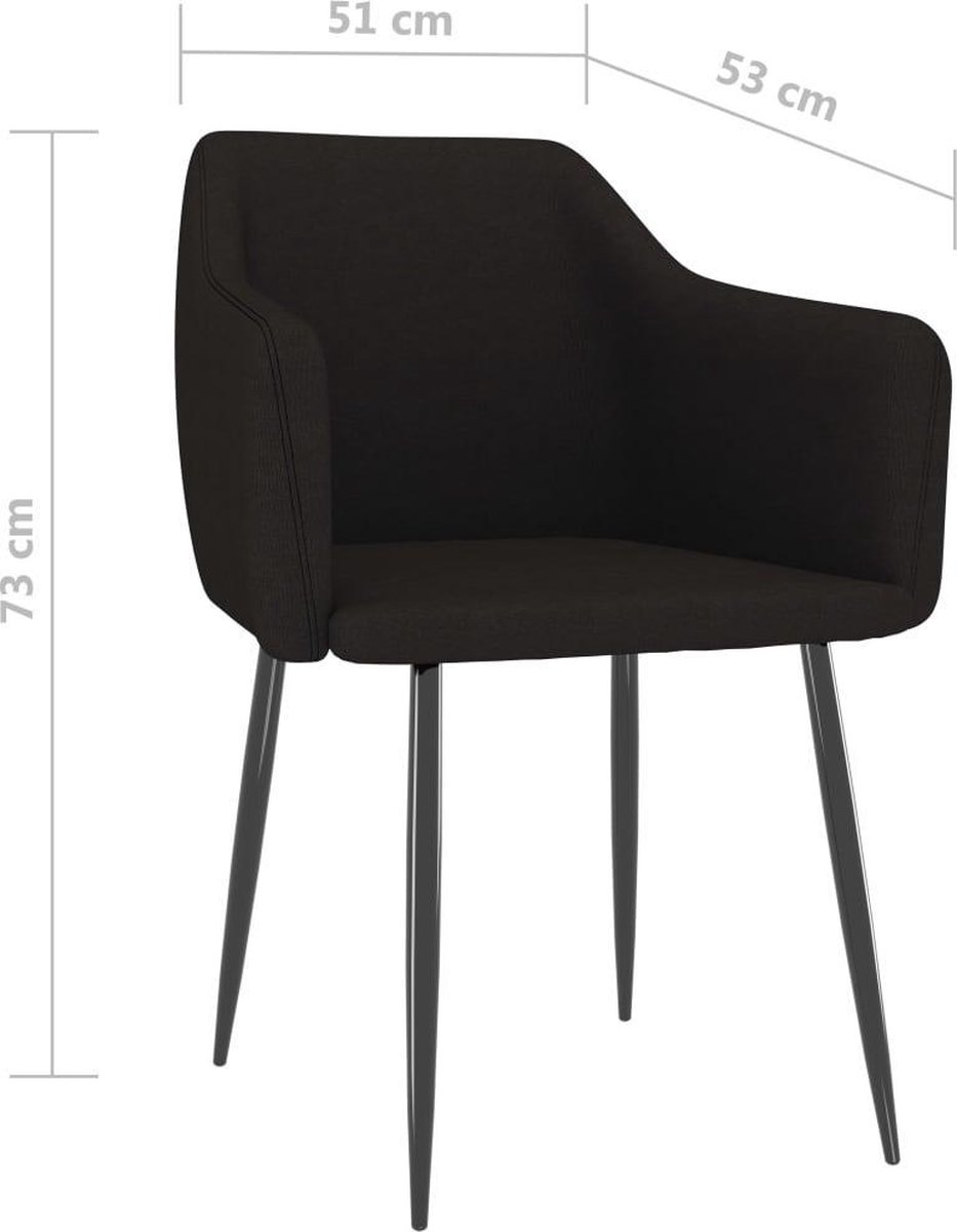 Vidaxl Eetkamerstoelen 2 St Stof - Zwart