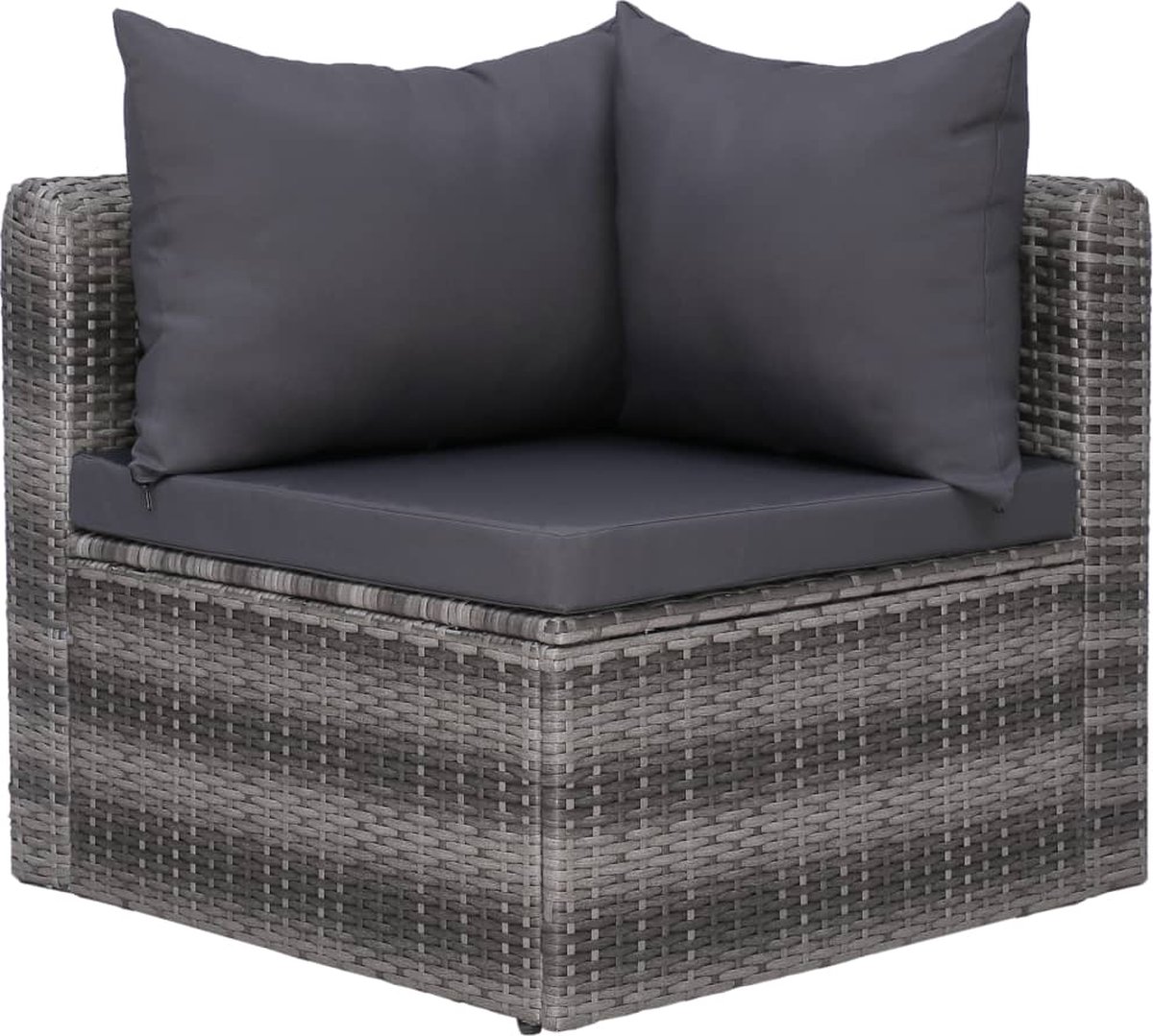 Vidaxl 9-delige Loungeset Met Kussens Poly Rattan - Grijs