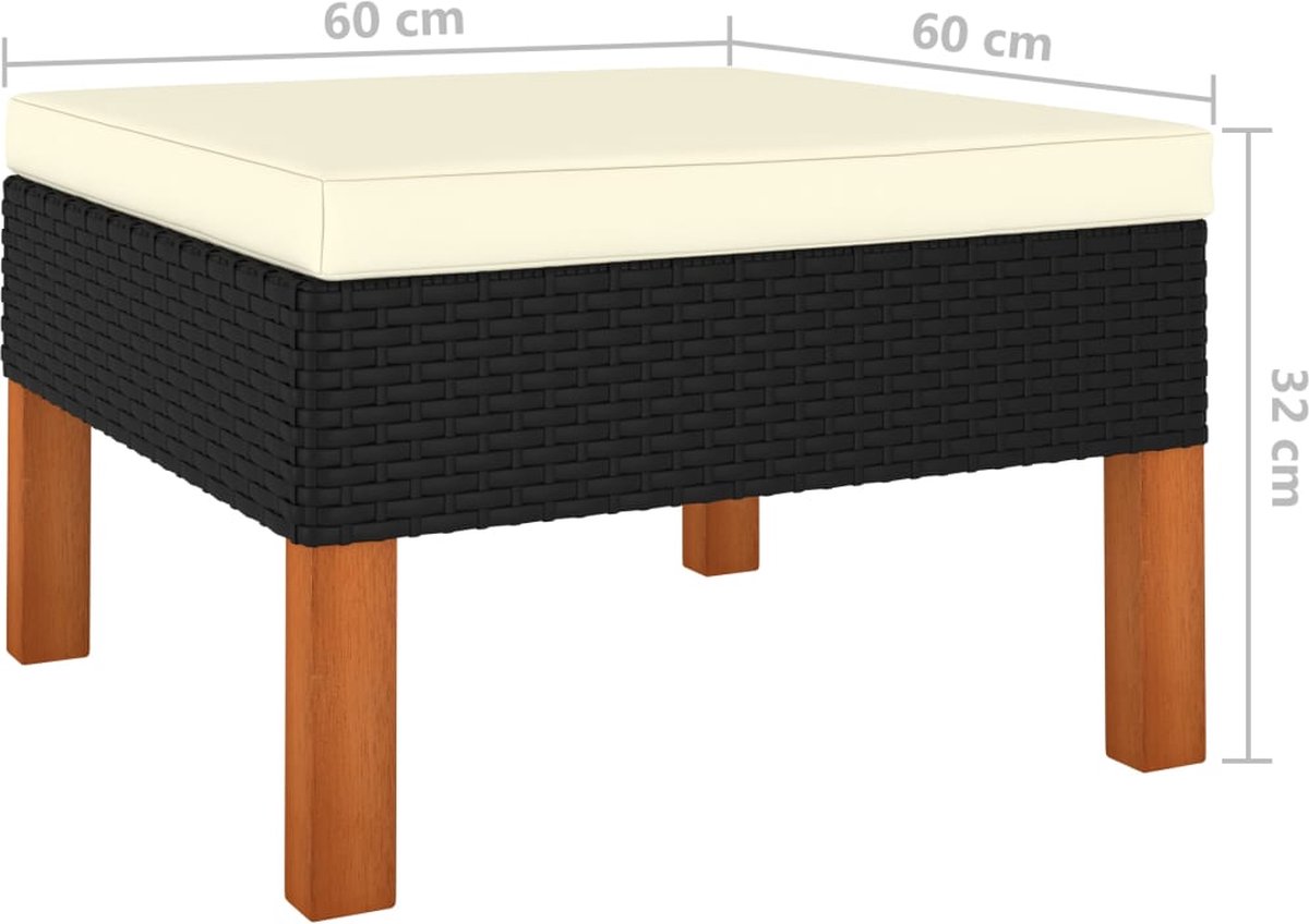 Vidaxl 8-delige Loungeset Met Kussens Poly Rattan - Zwart