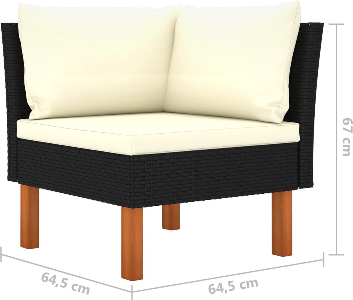 Vidaxl 8-delige Loungeset Met Kussens Poly Rattan - Zwart
