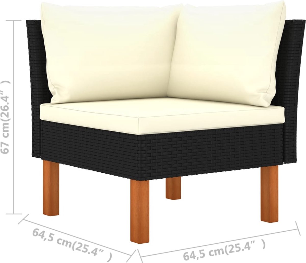 Vidaxl 8-delige Loungeset Met Kussens Poly Rattan - Zwart