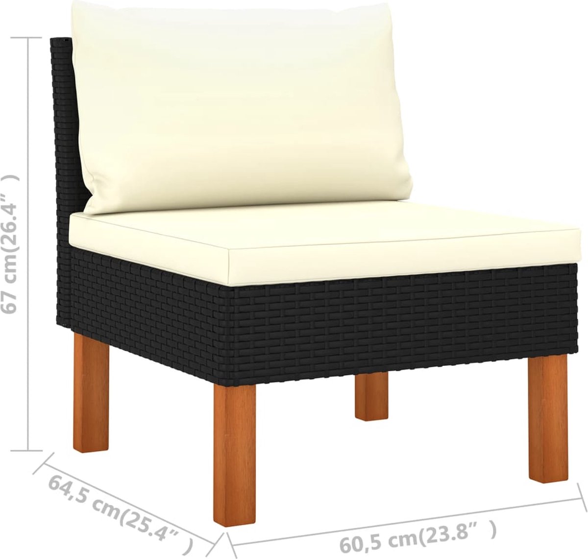 Vidaxl 8-delige Loungeset Met Kussens Poly Rattan - Zwart
