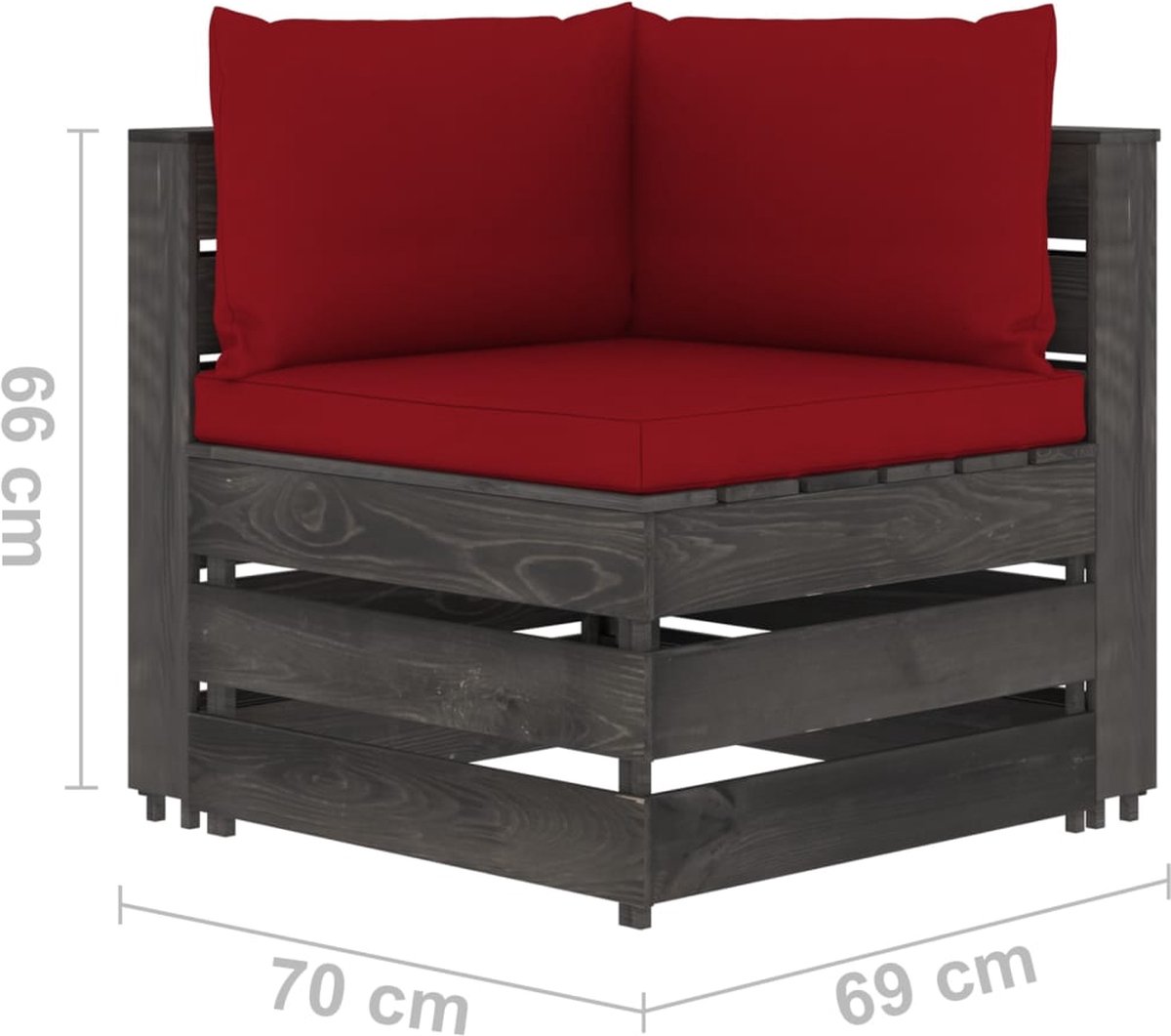 Vidaxl 10-delige Loungeset Met Kussens Geïmpregneerd Hout - Rood