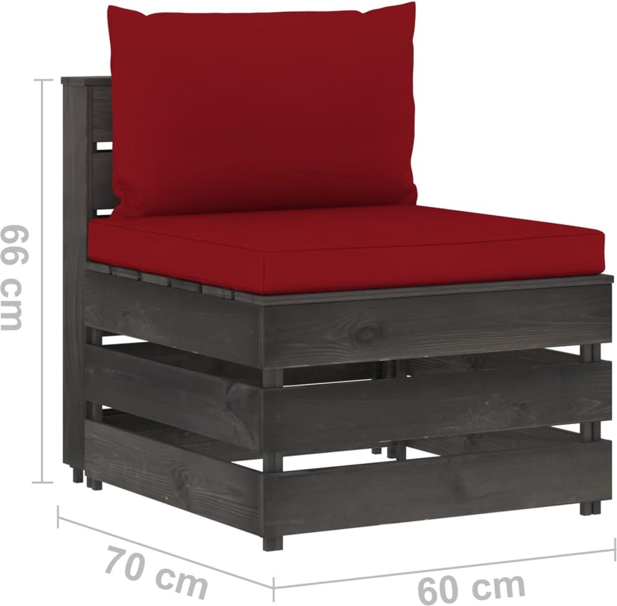 Vidaxl 10-delige Loungeset Met Kussens Geïmpregneerd Hout - Rood
