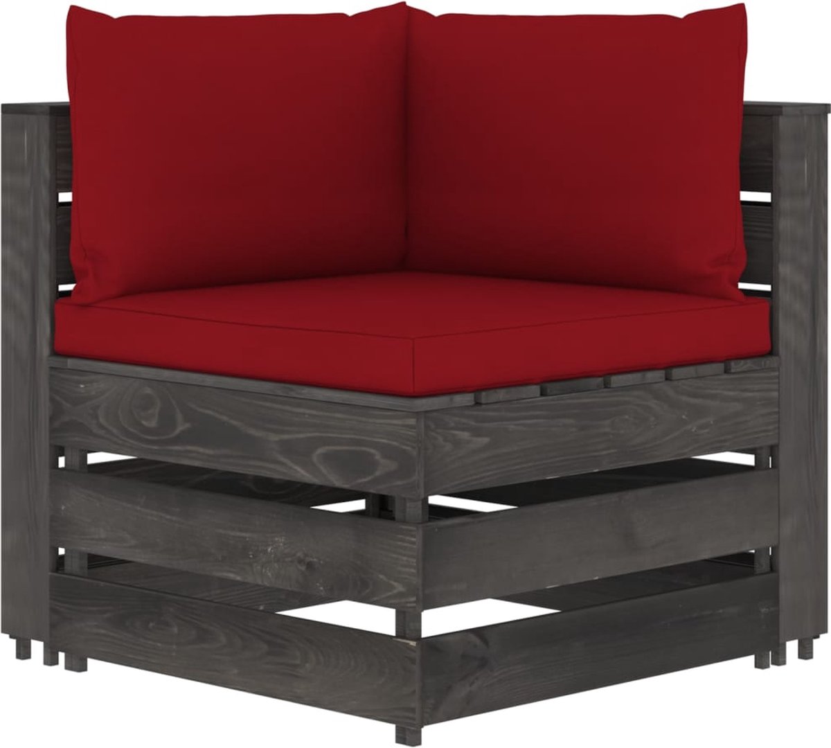 Vidaxl 10-delige Loungeset Met Kussens Geïmpregneerd Hout - Rood