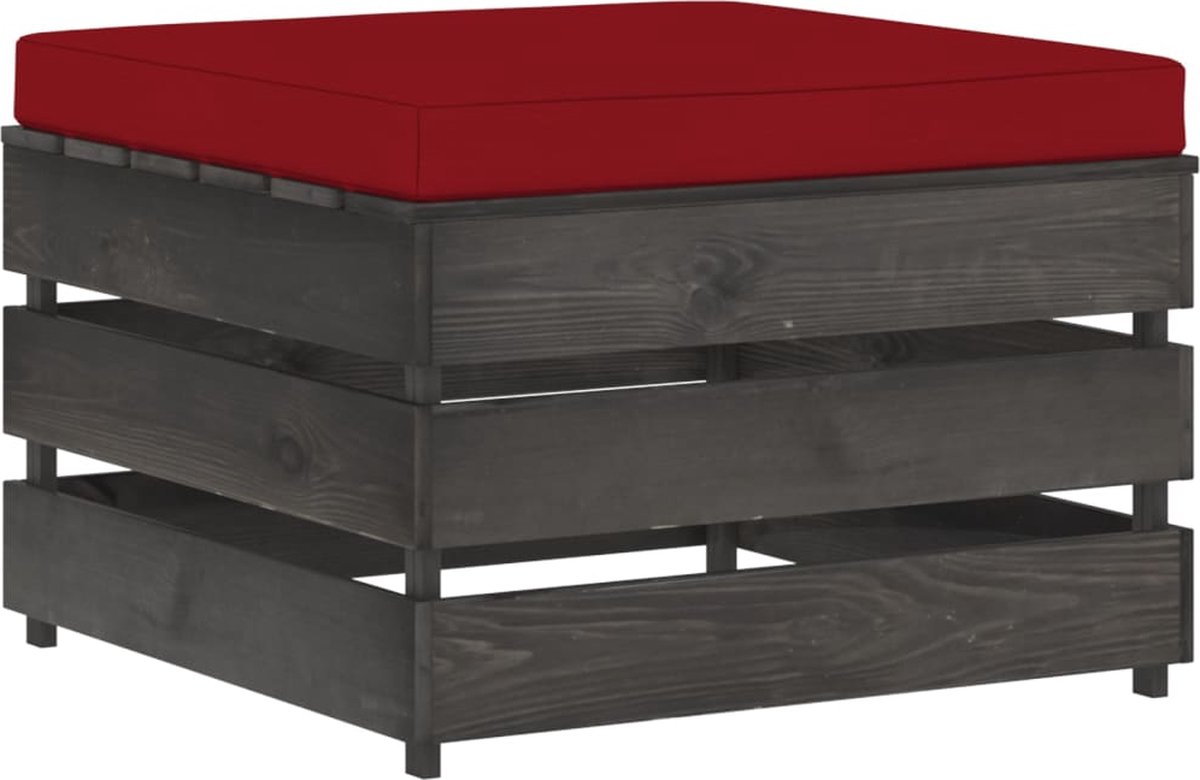 Vidaxl 10-delige Loungeset Met Kussens Geïmpregneerd Hout - Rood
