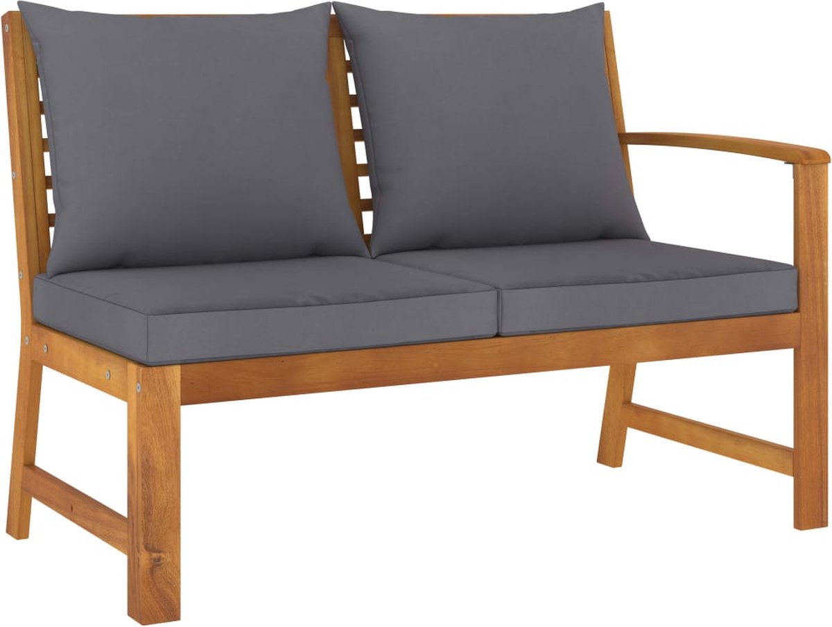 Vidaxl 5-delige Loungeset Met Kussens Massief Acaciahout - Grijs