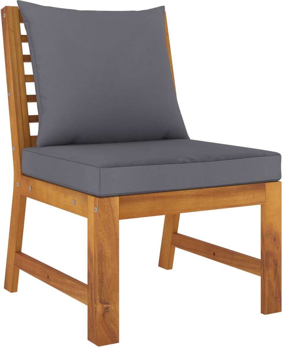 Vidaxl 5-delige Loungeset Met Kussens Massief Acaciahout - Grijs