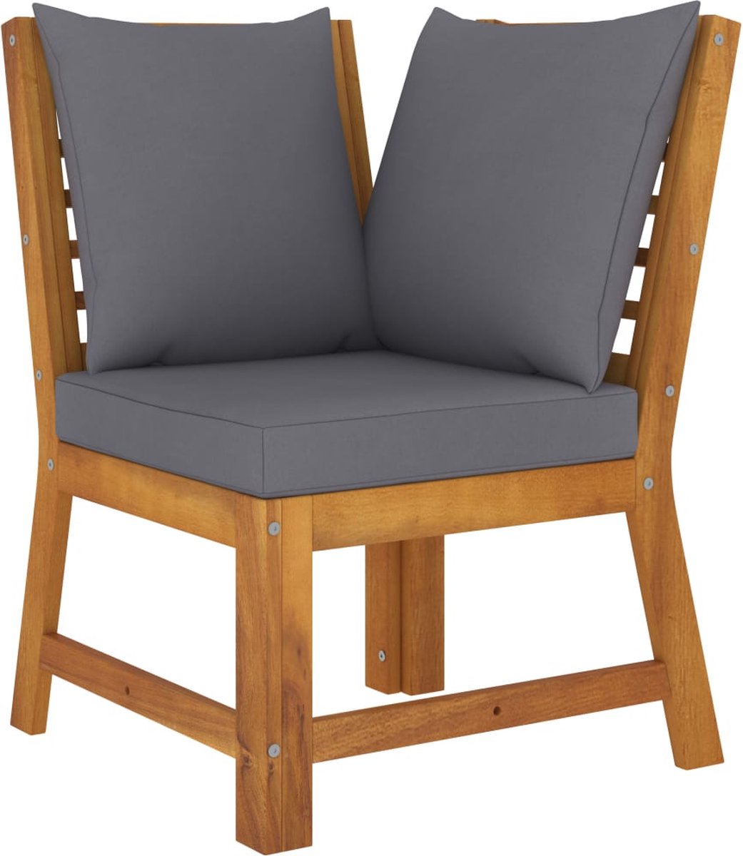 Vidaxl 5-delige Loungeset Met Kussens Massief Acaciahout - Grijs