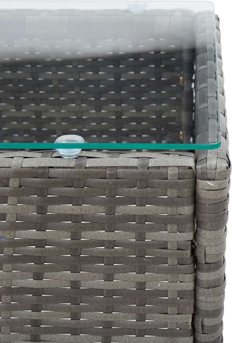 Vidaxl 2-delige Loungeset Met Kussen Poly Rattan - Grijs