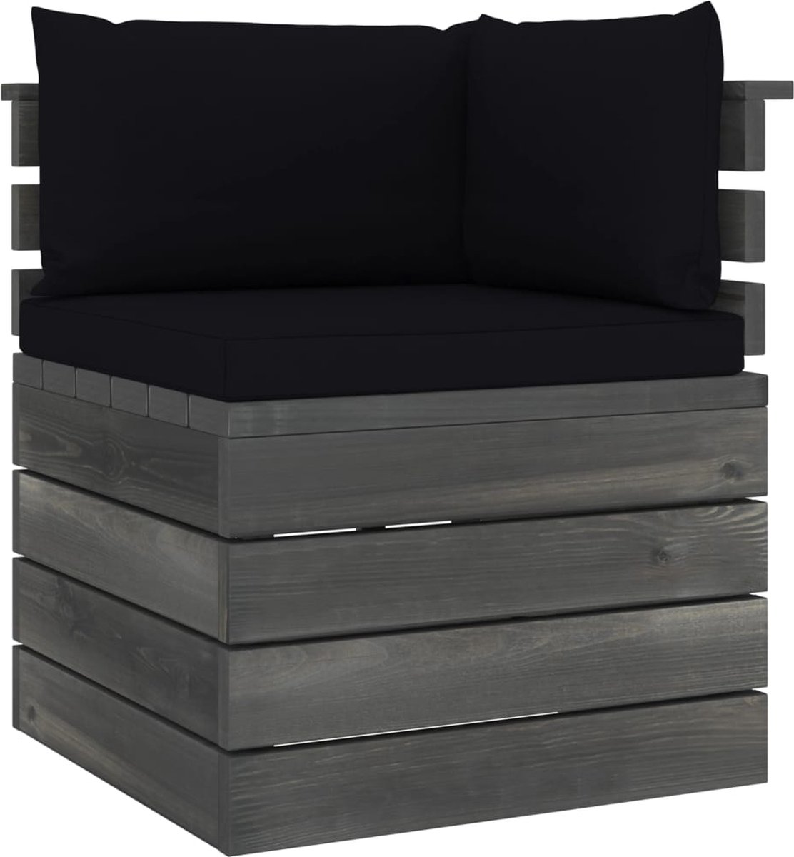 Vidaxl 5-delige Loungeset Met Kussens Pallet Massief Grenenhout - Zwart