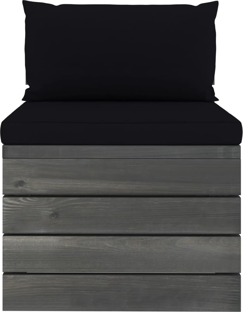 Vidaxl 5-delige Loungeset Met Kussens Pallet Massief Grenenhout - Zwart