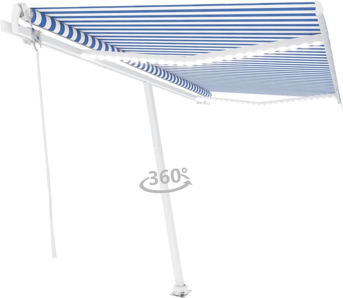 Vidaxl Luifel Automatisch Met Led En Windsensor 450x300 Cm - Blauw