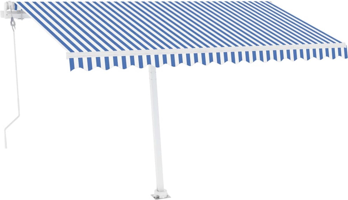 Vidaxl Luifel Automatisch Met Led En Windsensor 450x300 Cm - Blauw