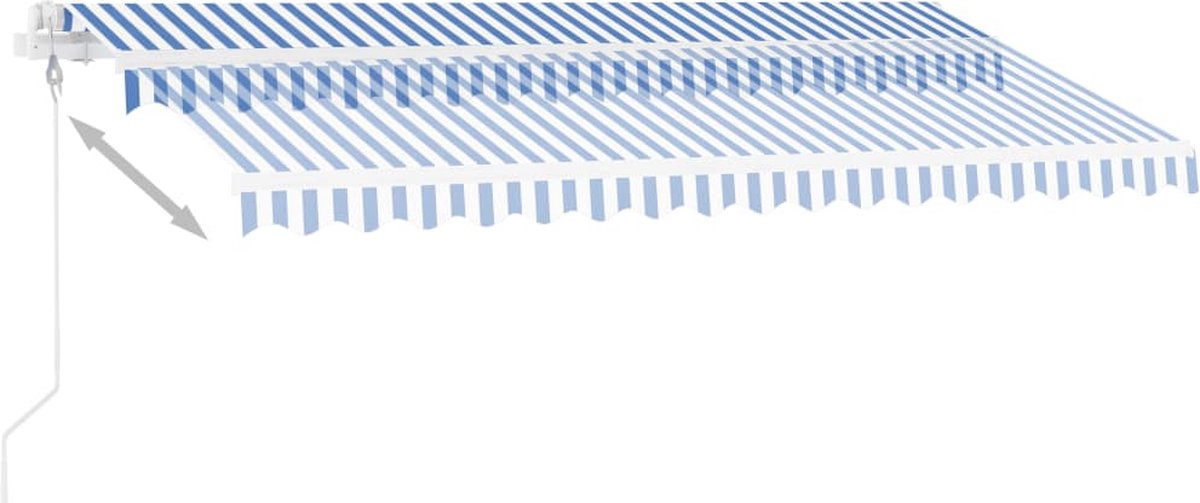 Vidaxl Luifel Automatisch Met Led En Windsensor 450x300 Cm - Blauw