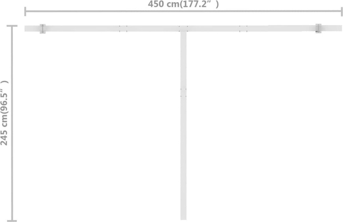 Vidaxl Luifel Vrijstaand Handmatig Uittrekbaar 500x300 Cm En - Blauw