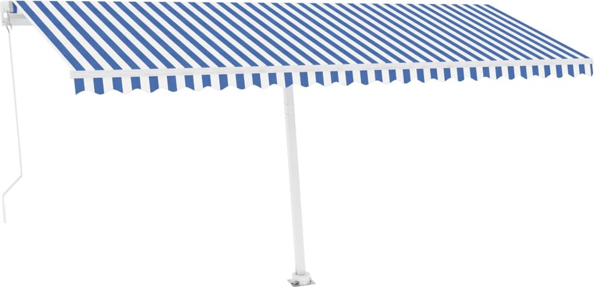 Vidaxl Luifel Vrijstaand Handmatig Uittrekbaar 500x300 Cm En - Blauw